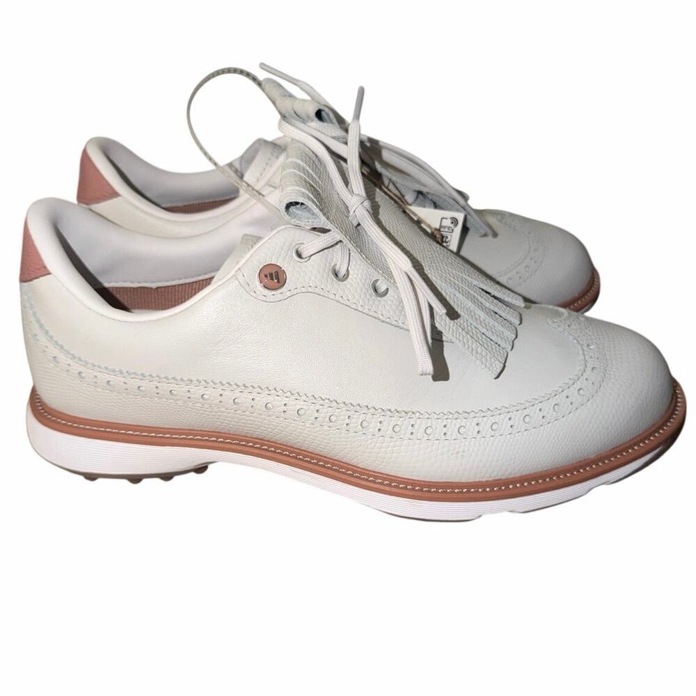 Adidas MC Zoysia Golf Shoes Womens 7.5 White Leather Fringe Boost NWT